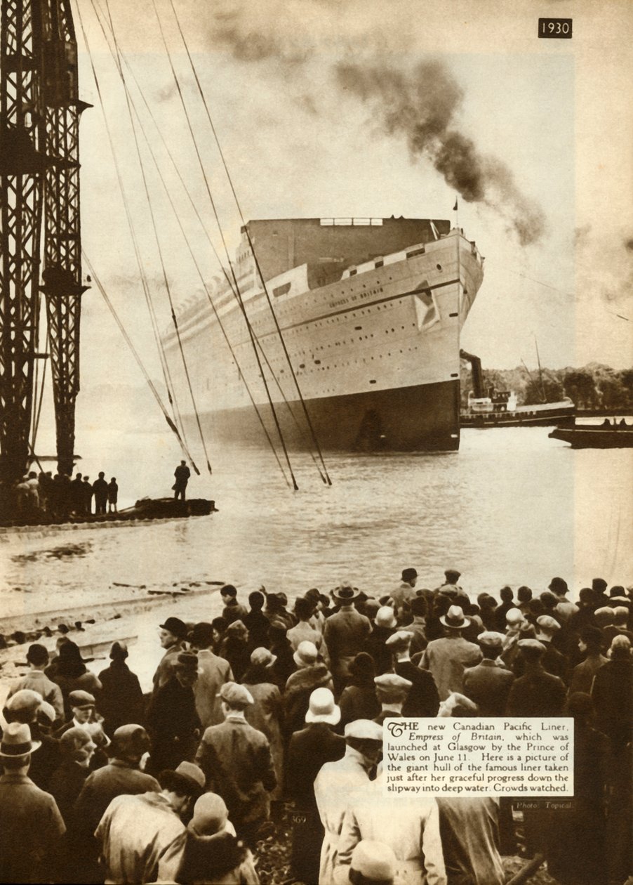 Lanzamiento del Empress of Britain, Glasgow, 11 de junio de 1930 de Unbekannt
