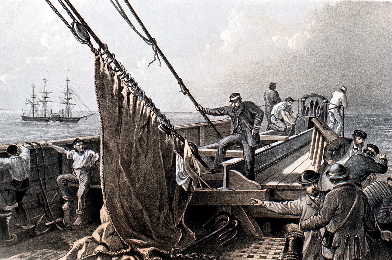 Tendido del cable telegráfico transatlántico, 1865-1866 de Unbekannt