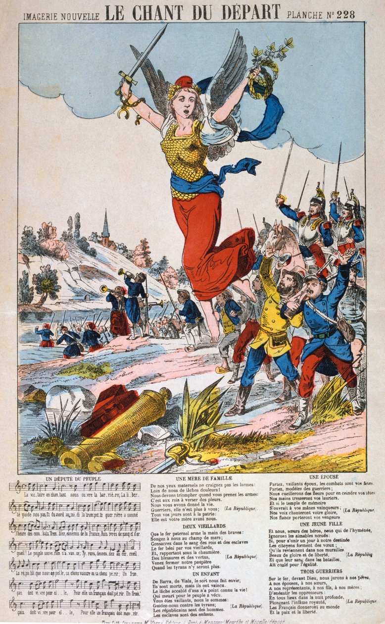 Le Chant du Depart, hoja de canción, guerra franco-prusiana, 1870-1871 de Unbekannt