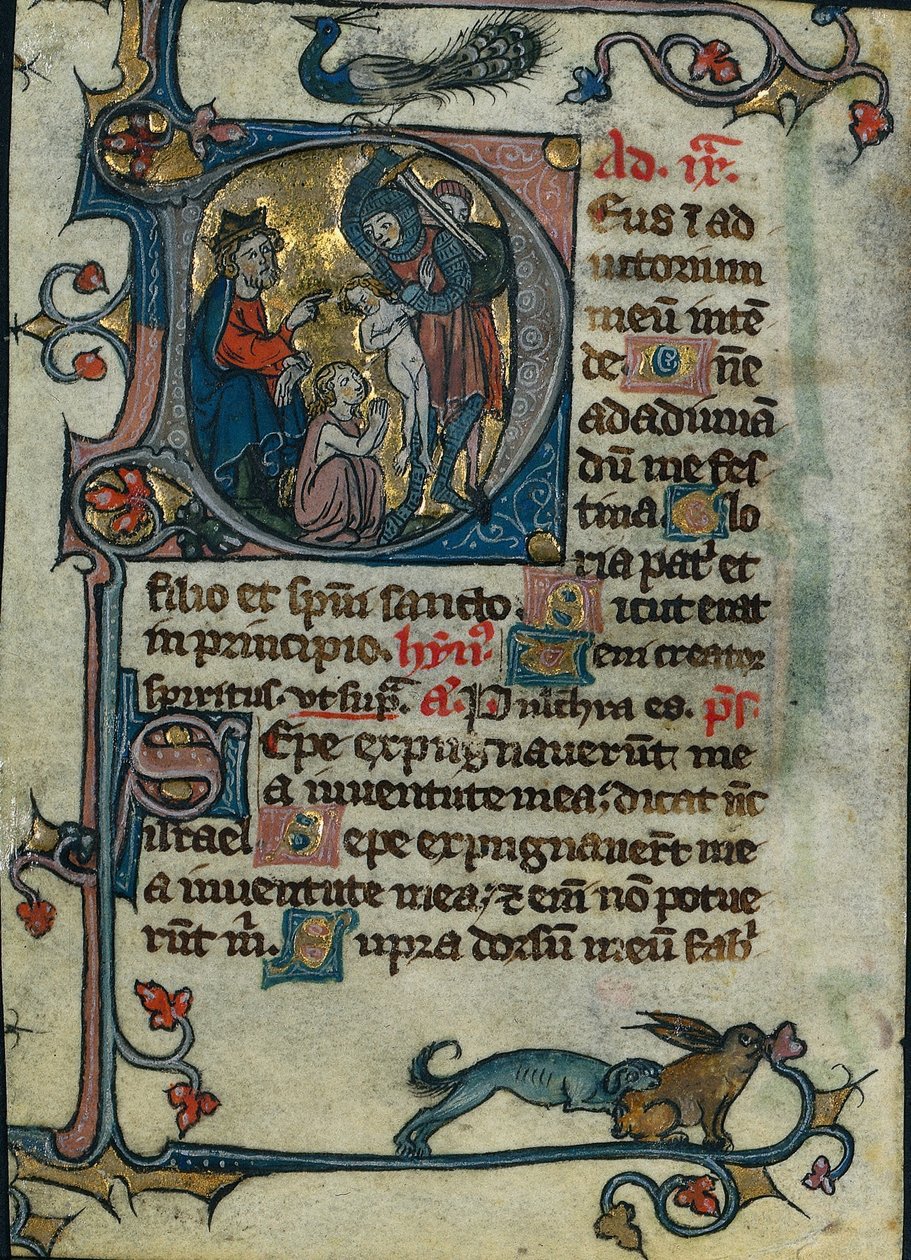Hoja de un Libro de Horas: Inicial D: Masacre de los Inocentes 1 de 2 Hojas Excisas, principios de 1300 de Unbekannt