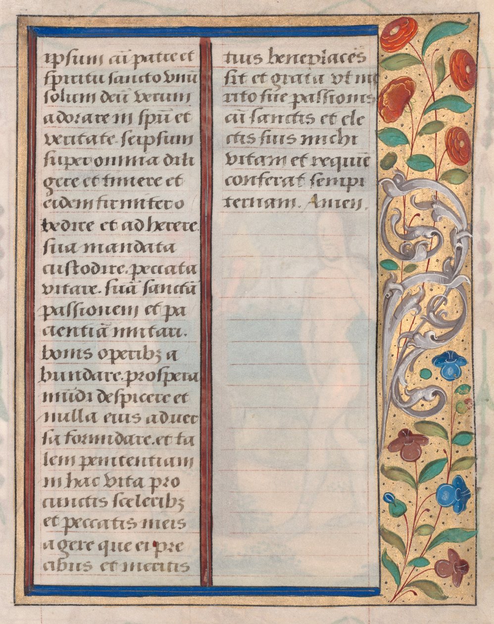 Hoja de un Libro de Horas: Texto con borde ilustrado verso, c. 1510 de Unbekannt