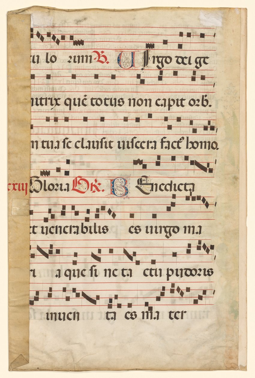 Hoja de un gradual con música verso, c. 1420-1450 de Unbekannt