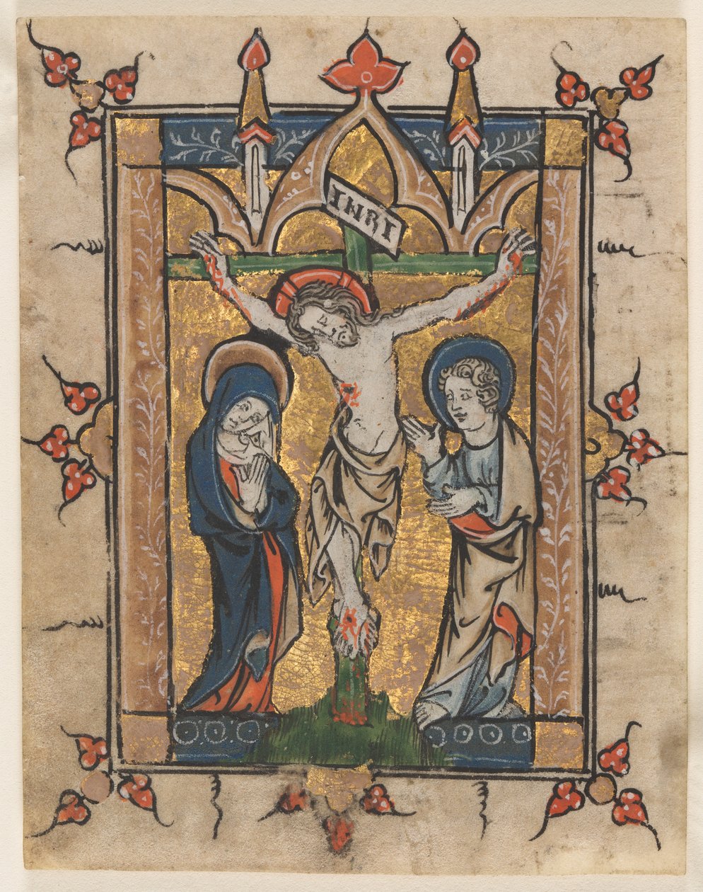 Hoja de un salterio: La Crucifixión, c. 1300-1330 de Unbekannt