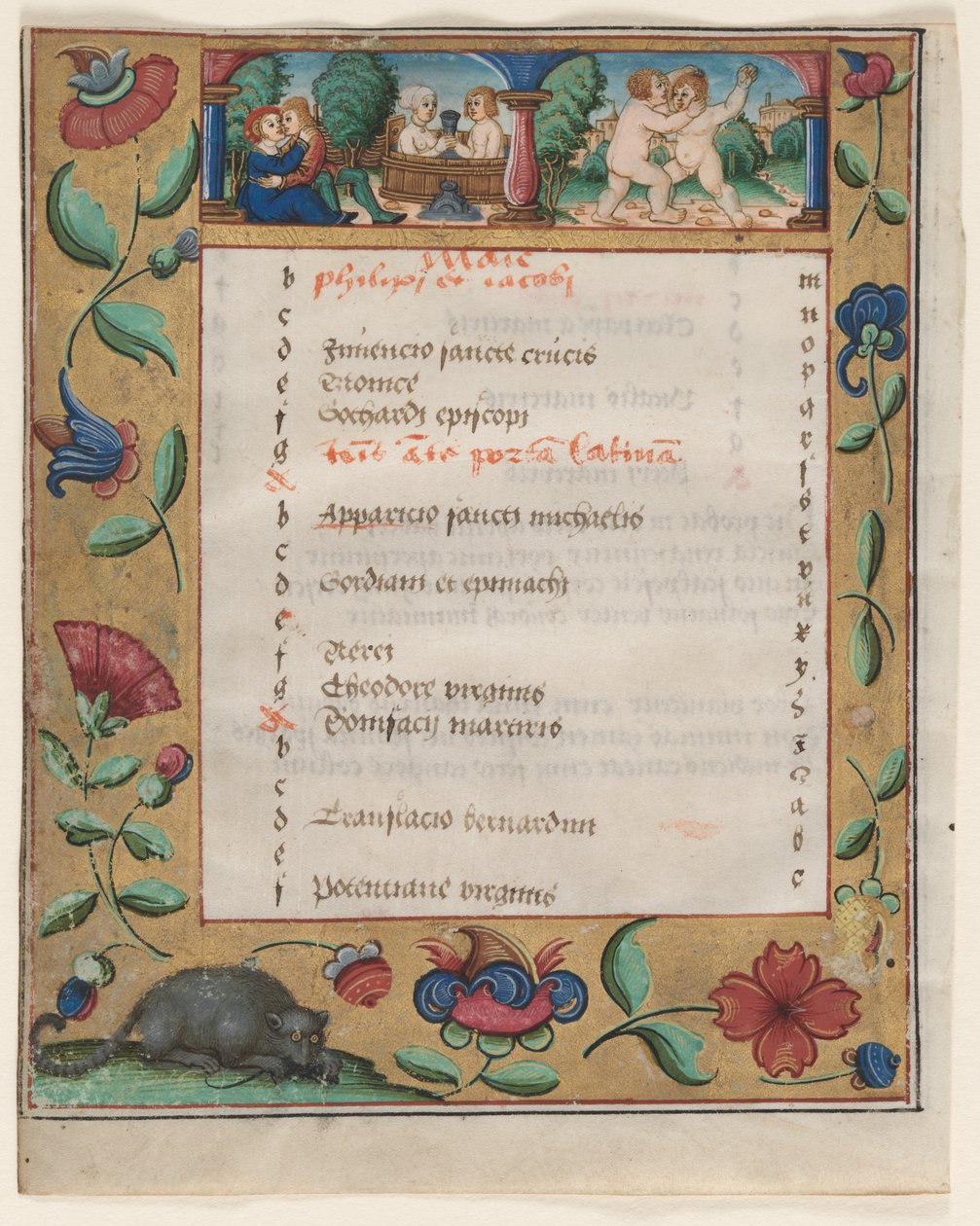 Hoja de un Salterio y Libro de Oraciones: Página del Calendario con Trabajos verso, c. 1524 de Unbekannt