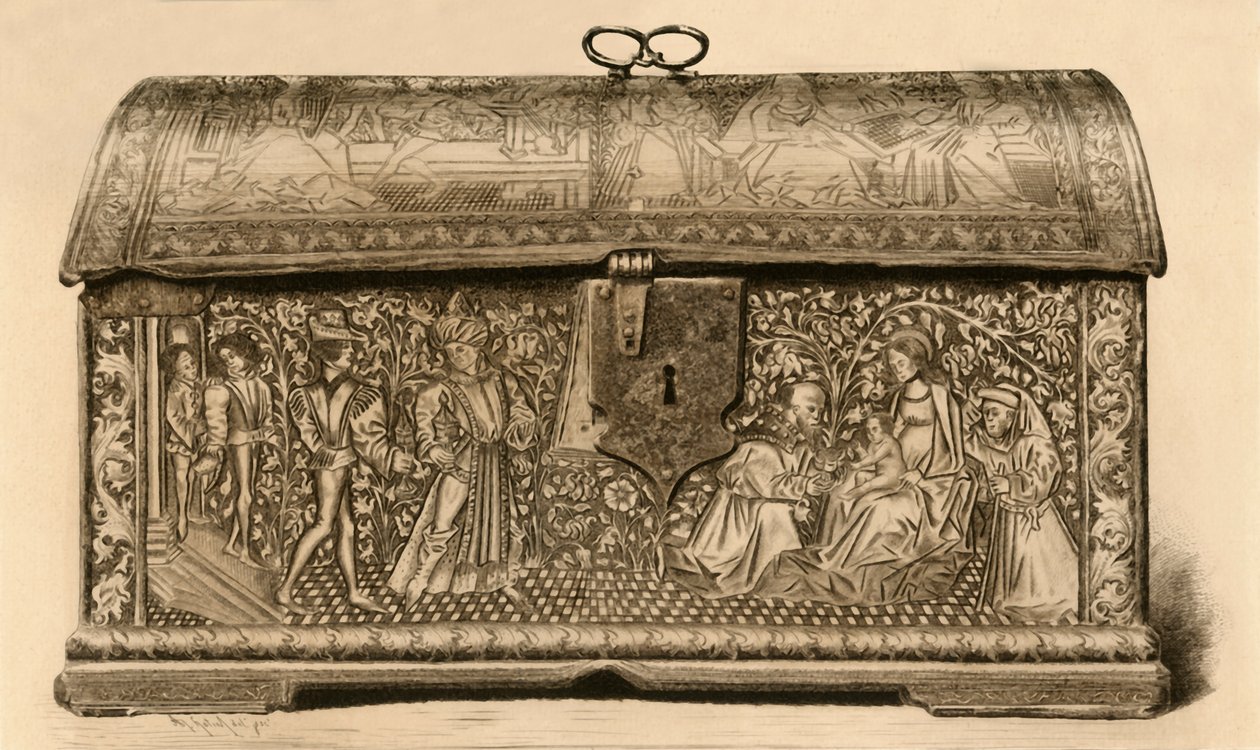 Cofre de cuero con decoración incisa, siglo XV de Unbekannt