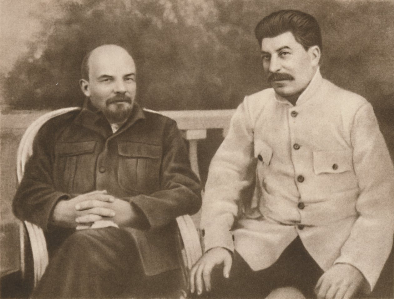 Lenin y Stalin en Gorki cerca de Moscú, 1922, 1939 de Unbekannt