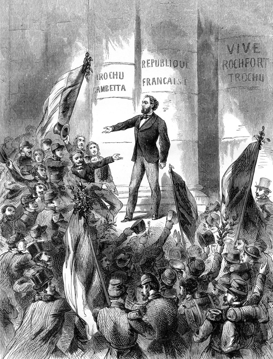 Léon Gambetta proclamando la República de Francia, 4 de septiembre de 1870, 1882-1884 de Unbekannt
