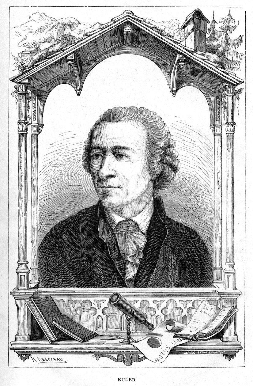 Leonhard Euler 1707-1783, matemático suizo, 1874 de Unbekannt