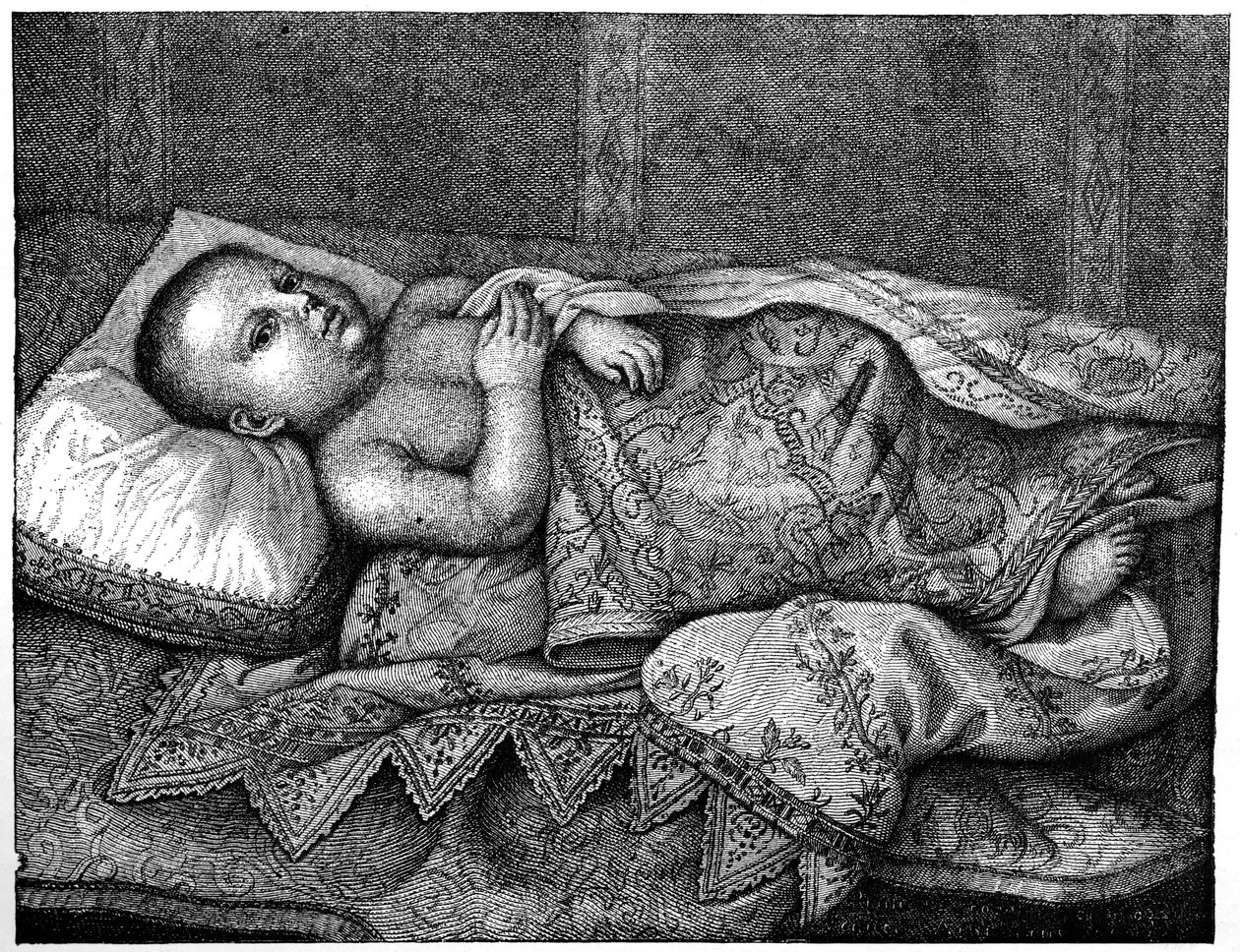 Leopoldo de Medici 1617-1675 en su cuna, 1882 de Unbekannt