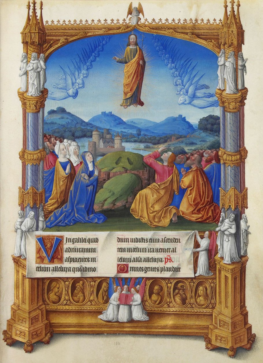 Las Muy Ricas Horas del Duque de Berry, Folio 184r - La Ascensión de Unbekannt