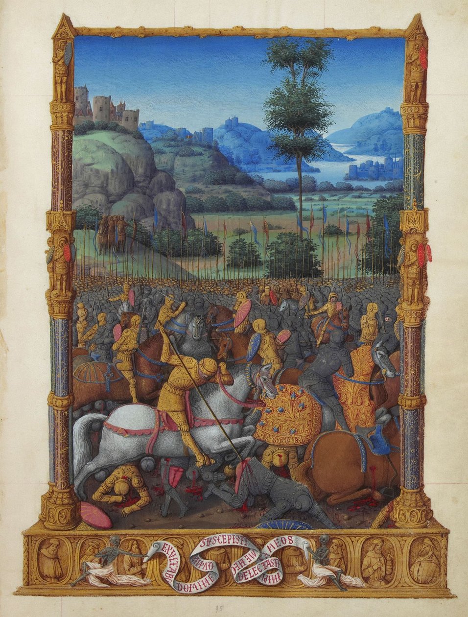 Las muy ricas horas del duque de Berry, Folio 95r - La victoria de David de Unbekannt