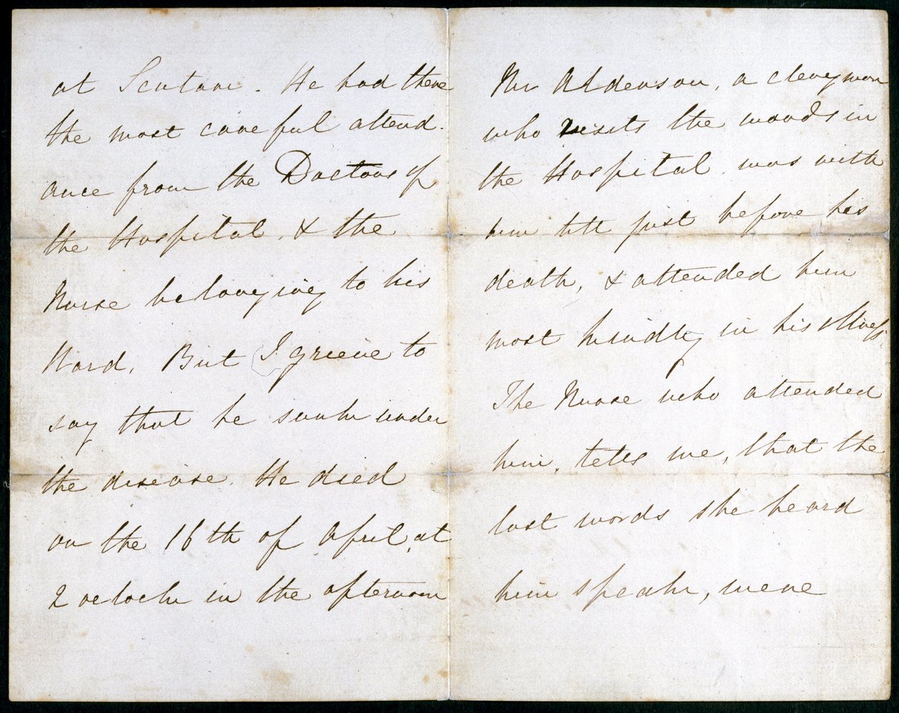 Carta de Florence Nightingale, mayo 1856 de Unbekannt