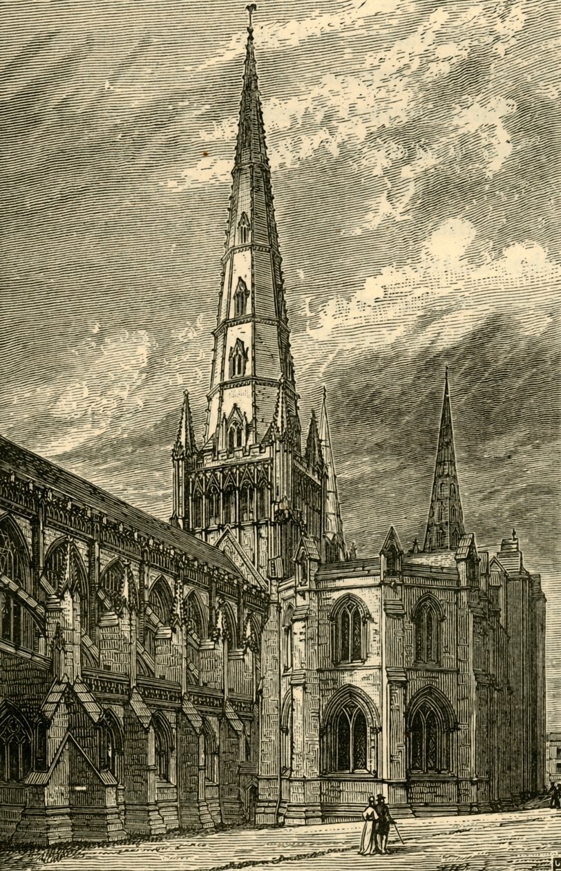 Exterior de la Catedral de Lichfield, 1898 de Unbekannt