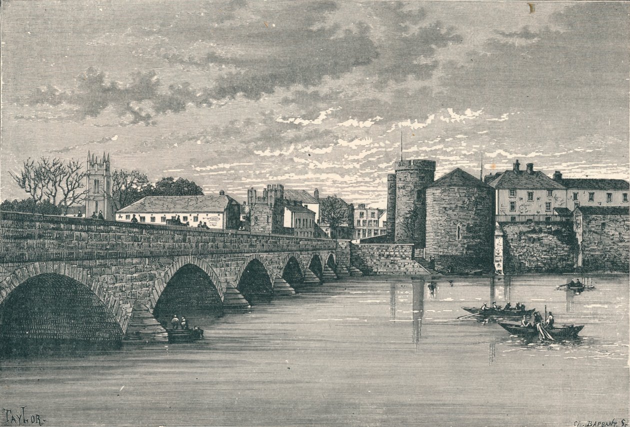 Limerick - Puente Thomond y Castillo de King John, 1896 de Unbekannt