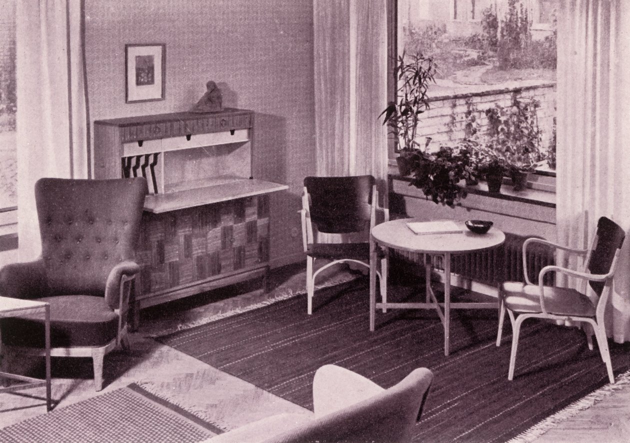 Muebles de sala de estar por Carl-Axel Acking, hechos por A.B. Svenska Mobelfabrikerna, 1949 de Unbekannt