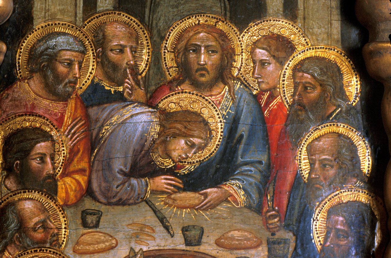 Loire Atlantique N* 090 - Nantes/Museo de Bellas Artes - “La Cena” (detalle) por Mariotto di Nardo (m. 1424) - Primitivo italiano del siglo XIV de Unbekannt