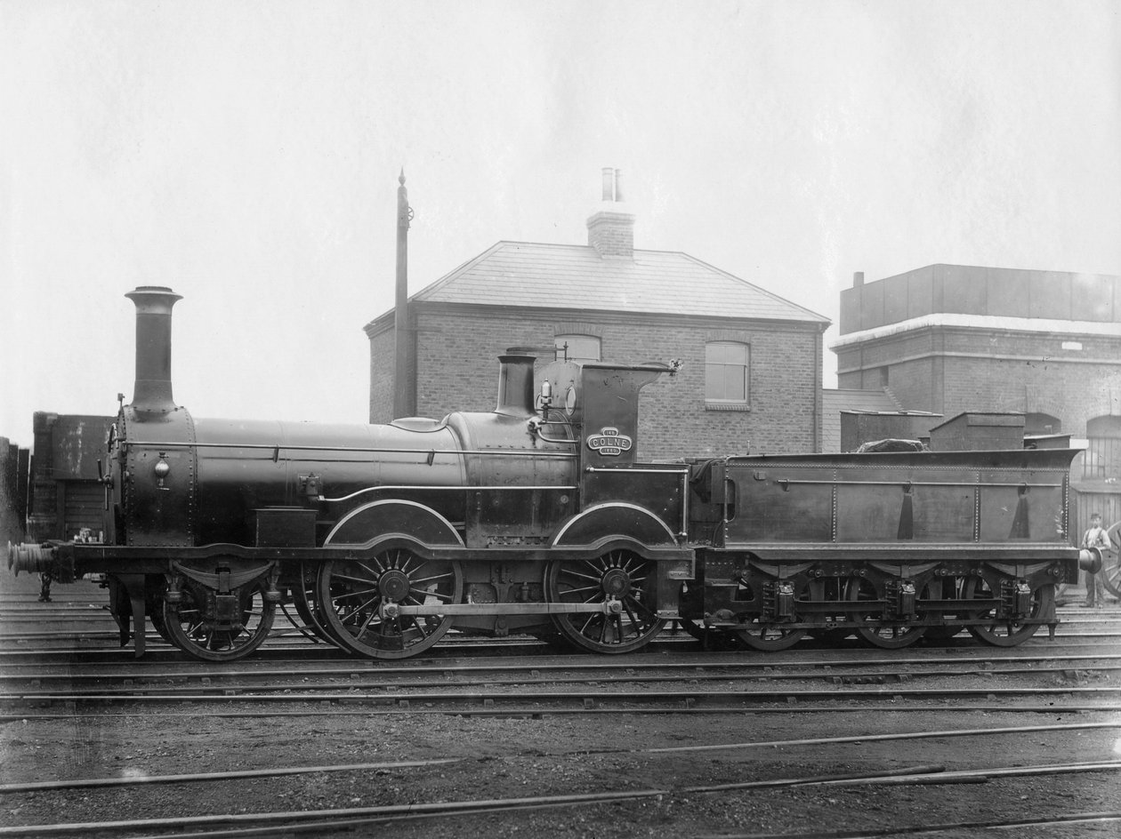 Locomotora No 148 del Ferrocarril de Londres y Suroeste LSWR, Colne con su tender, c1880 de Unbekannt