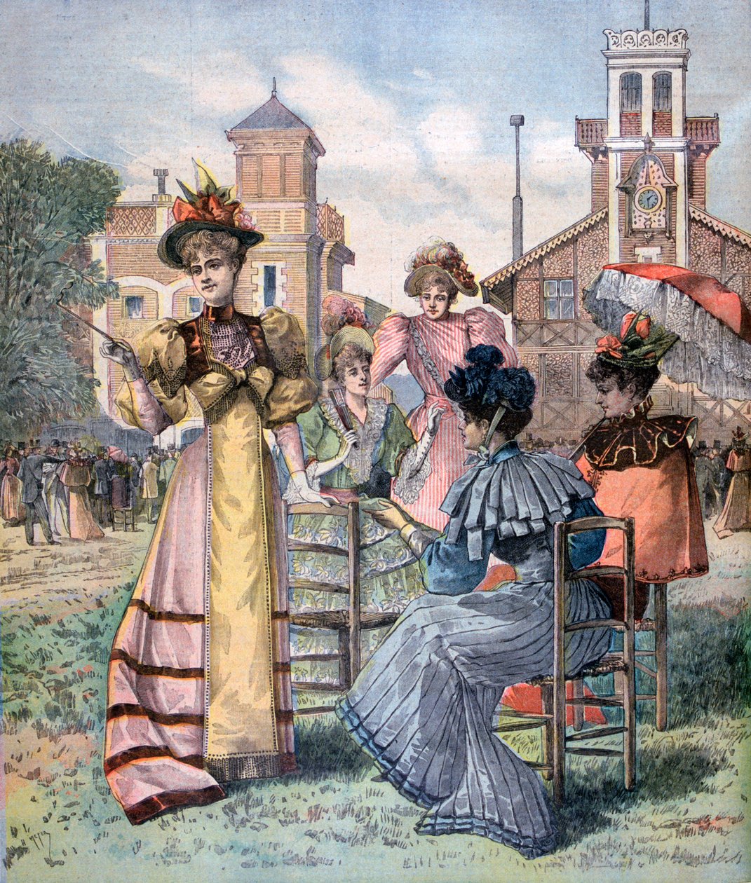 Carreras de Longchamp en primavera, París, 1893 de Unbekannt