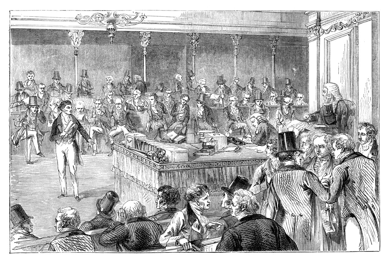 Lord John Russell 1792-1878 presentando la Ley de Reforma de 1832, c. 1895 de Unbekannt