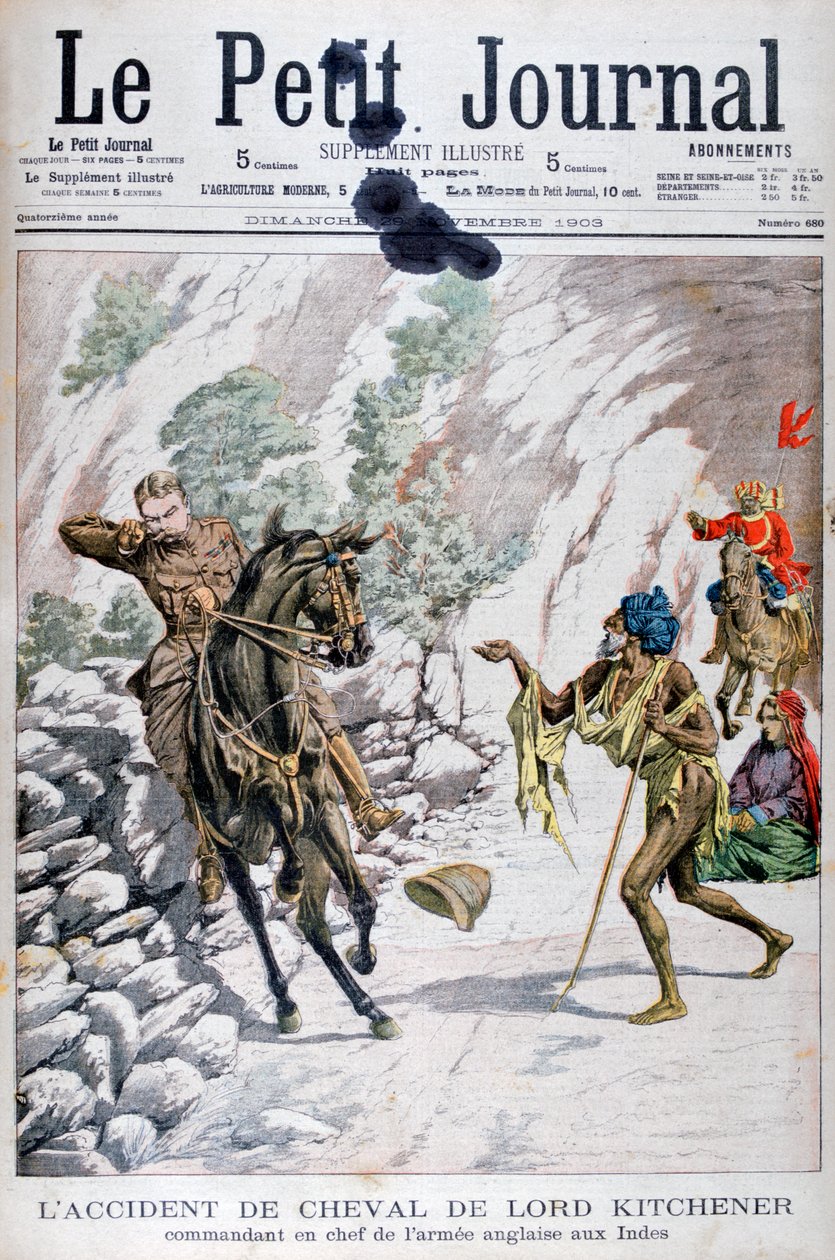 Accidente de caballo de Lord Kitchener, India, 1903 de Unbekannt
