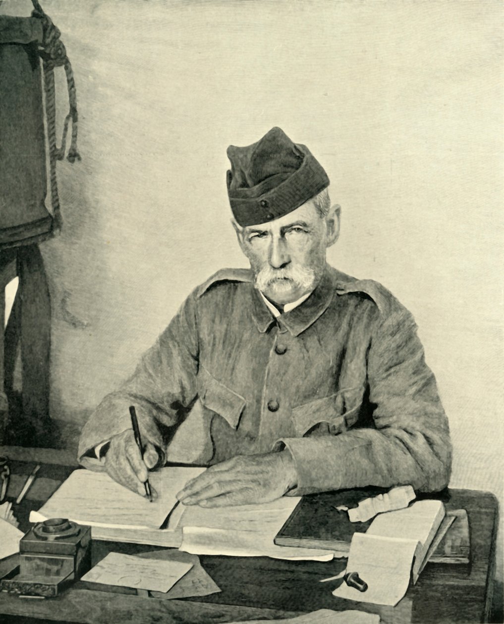 Lord Roberts Escribiendo en su Tienda, c. 1900, 1901 de Unbekannt