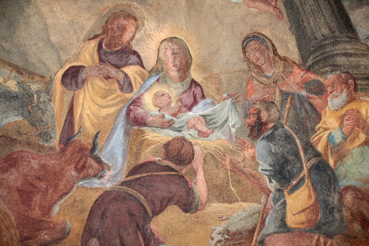 Pintura de la Natividad en la iglesia de Loreto, Praga, República Checa de Unbekannt