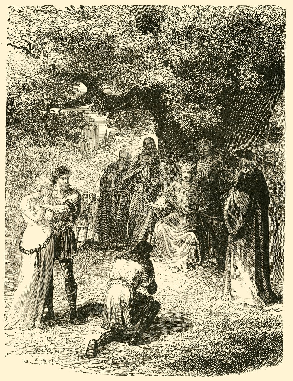 Luis IX, dispensando justicia en el Bosque de Vincennes, siglo XIII, 1890 de Unbekannt
