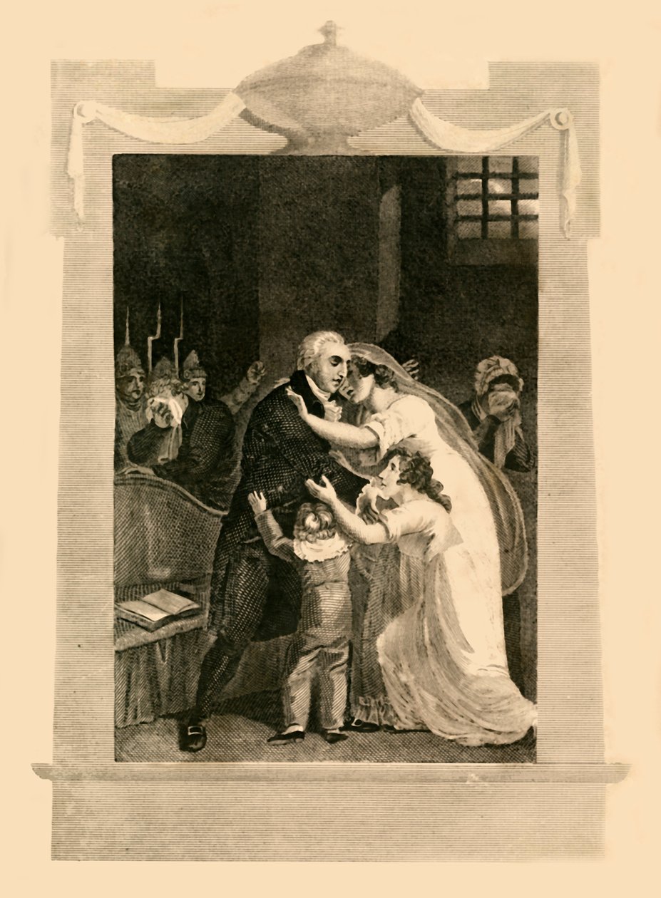 Luis XVI despidiéndose de su familia antes de su ejecución, 1782 de Unbekannt