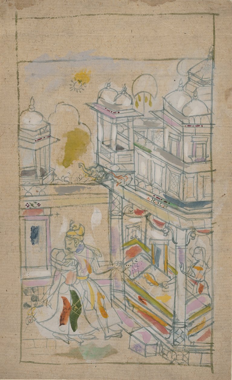 Amantes regresando a un palacio de Unbekannt
