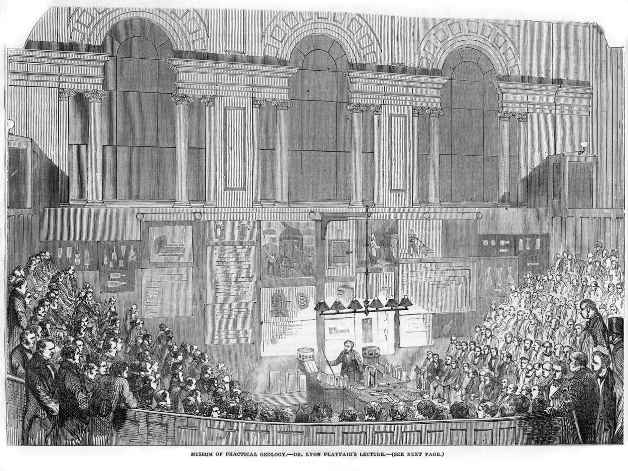 Lyon Playfair, químico y político escocés, dando una conferencia, 1852 de Unbekannt