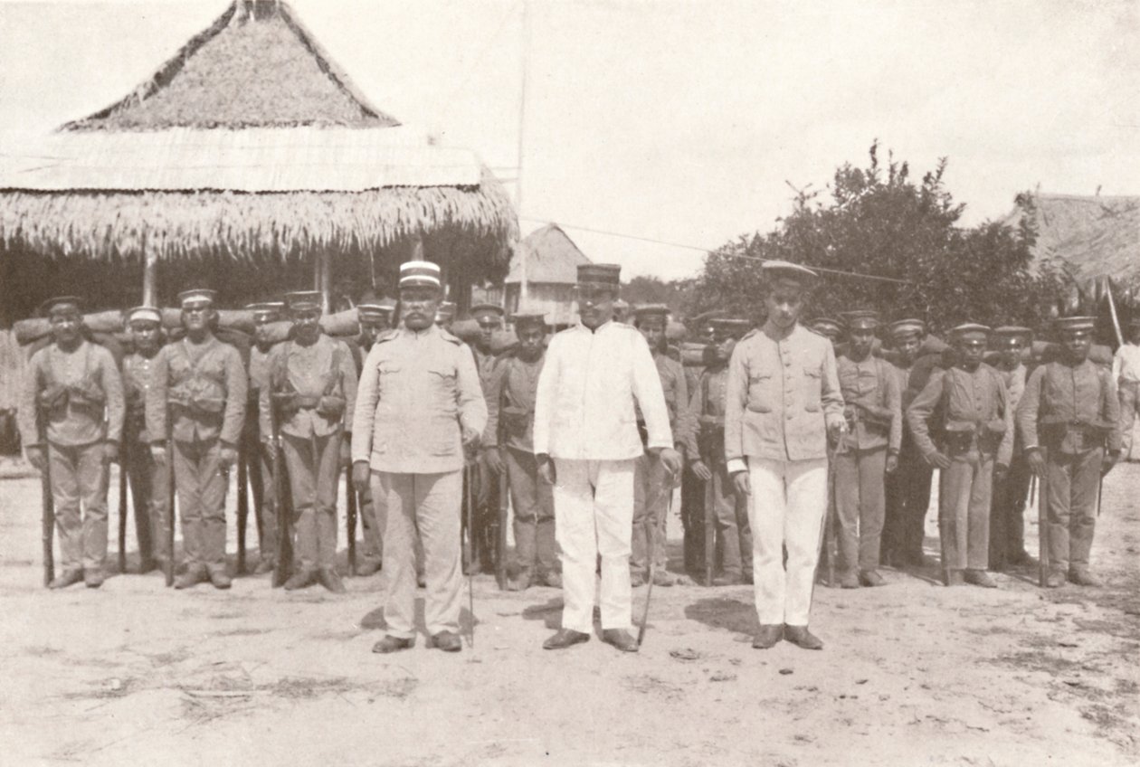 Ferrocarril Madeira-Mamoré: En la frontera Bolivia-Brasil: Oficiales y soldados bolivianos, 1914 de Unbekannt