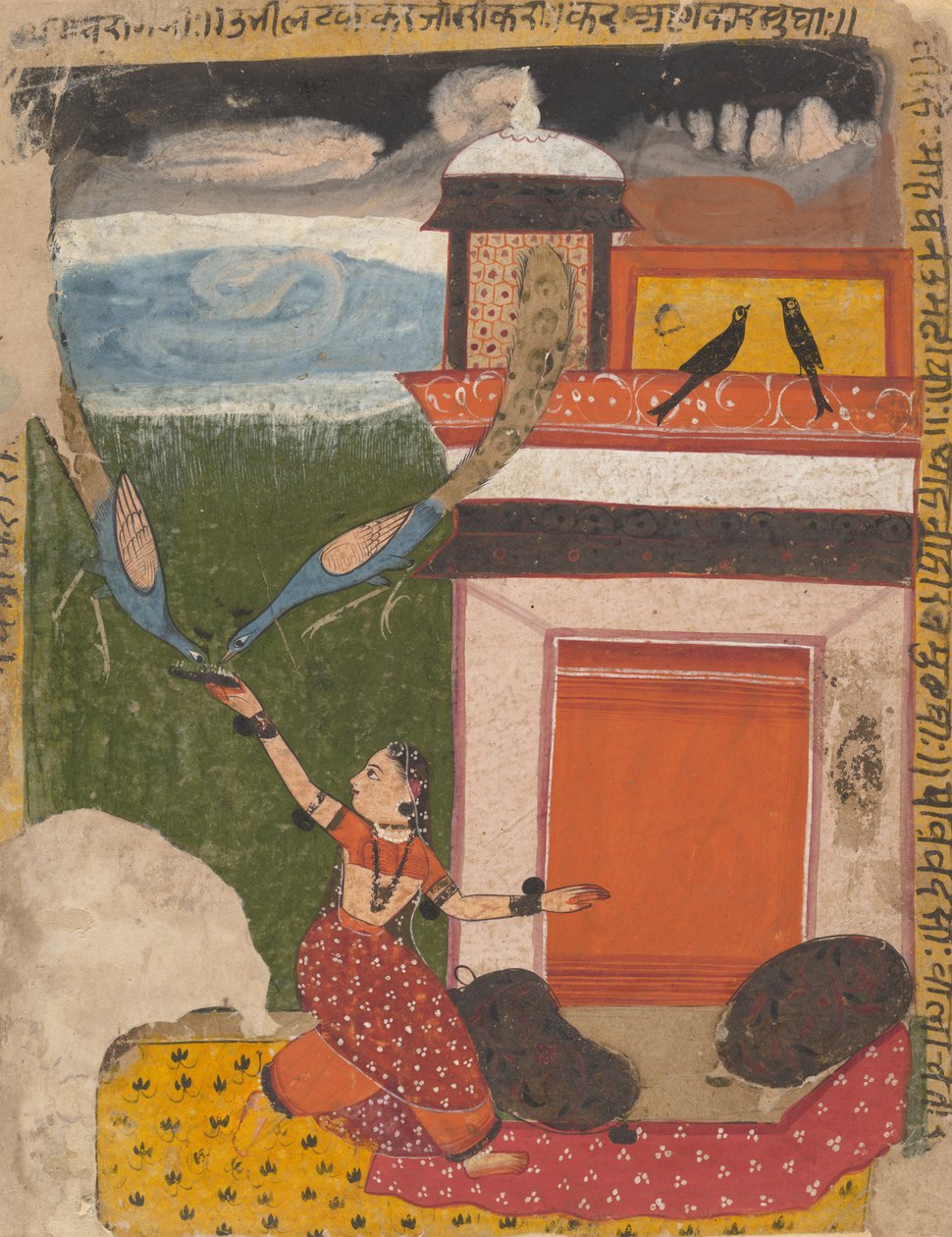 Madhumadhavai Ragini de una serie dispersa de Ragamala de Unbekannt