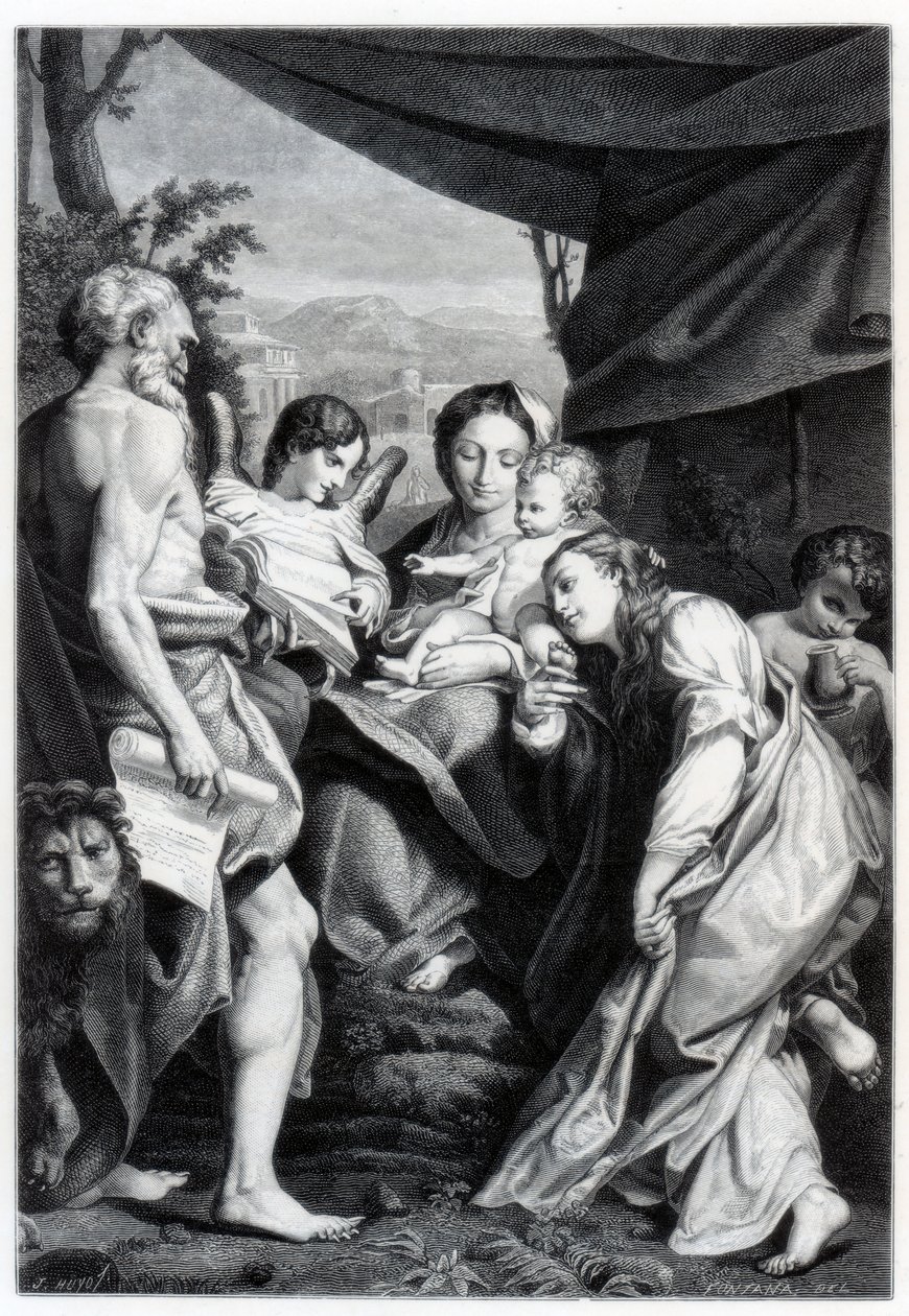 Madonna y Niño con San Jerónimo y María Magdalena El Día, 1525-1528 1870 de Unbekannt