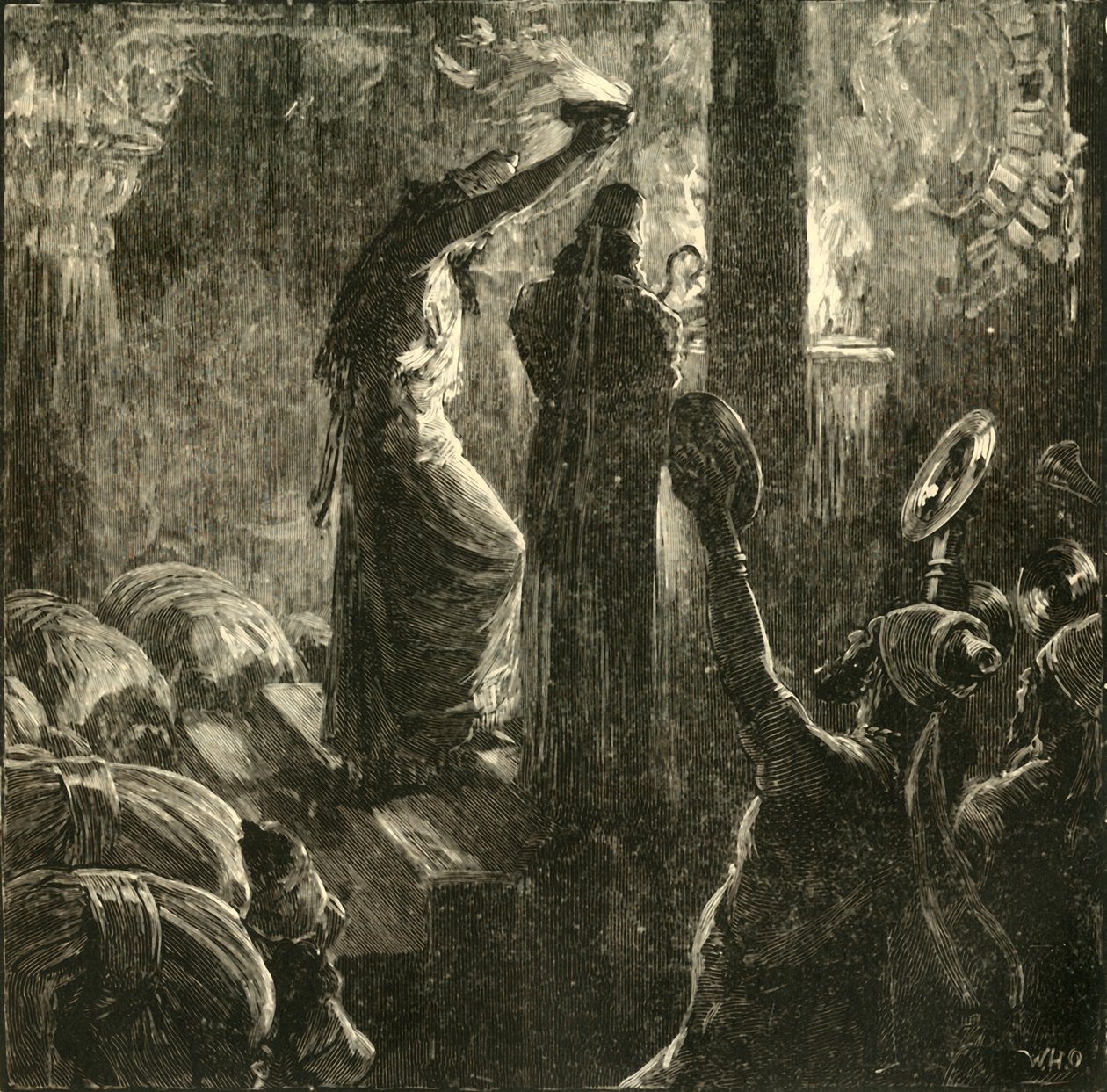 Magos alrededor del Fuego Sagrado, 1890 de Unbekannt