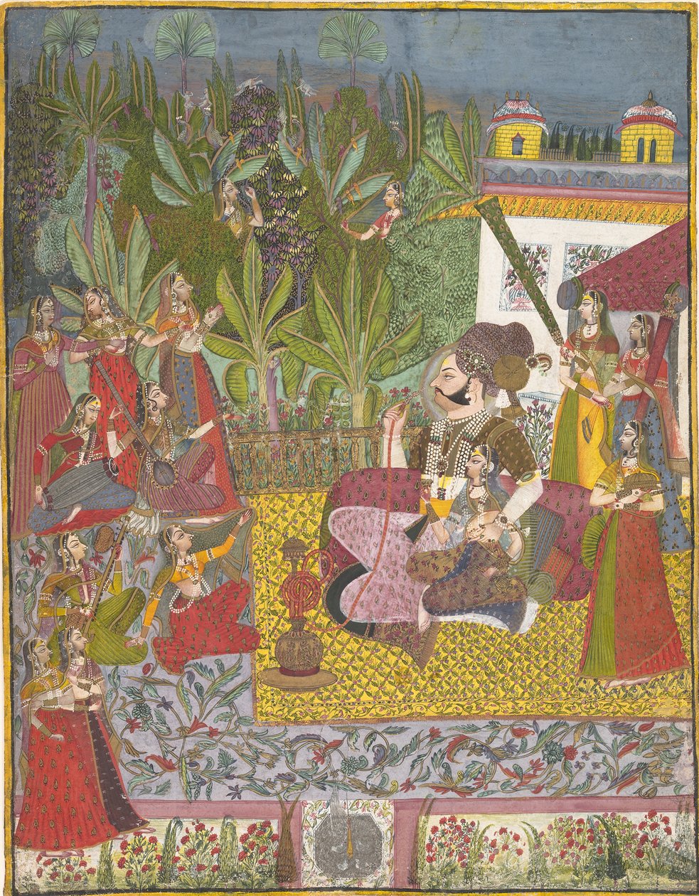 Maharajá Bijay Singh en su harén de Unbekannt