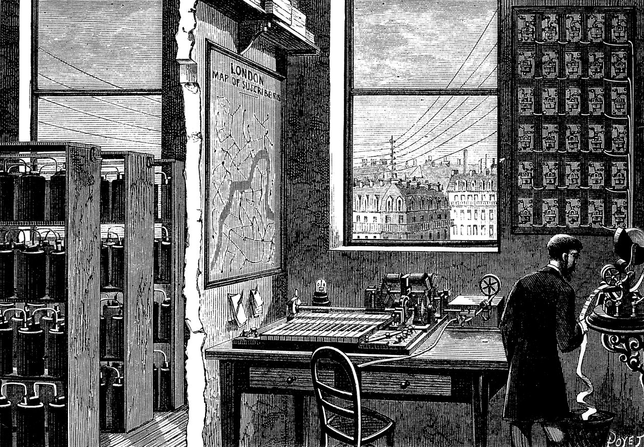 Estación principal de la Exchange Telegraph Company, Londres, 1882 de Unbekannt