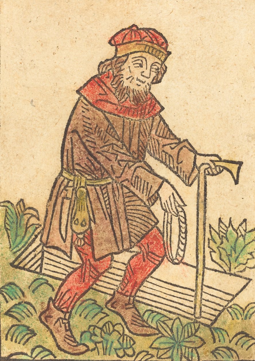 Hombre caminando hacia una tumba, c. 1495 de Unbekannt