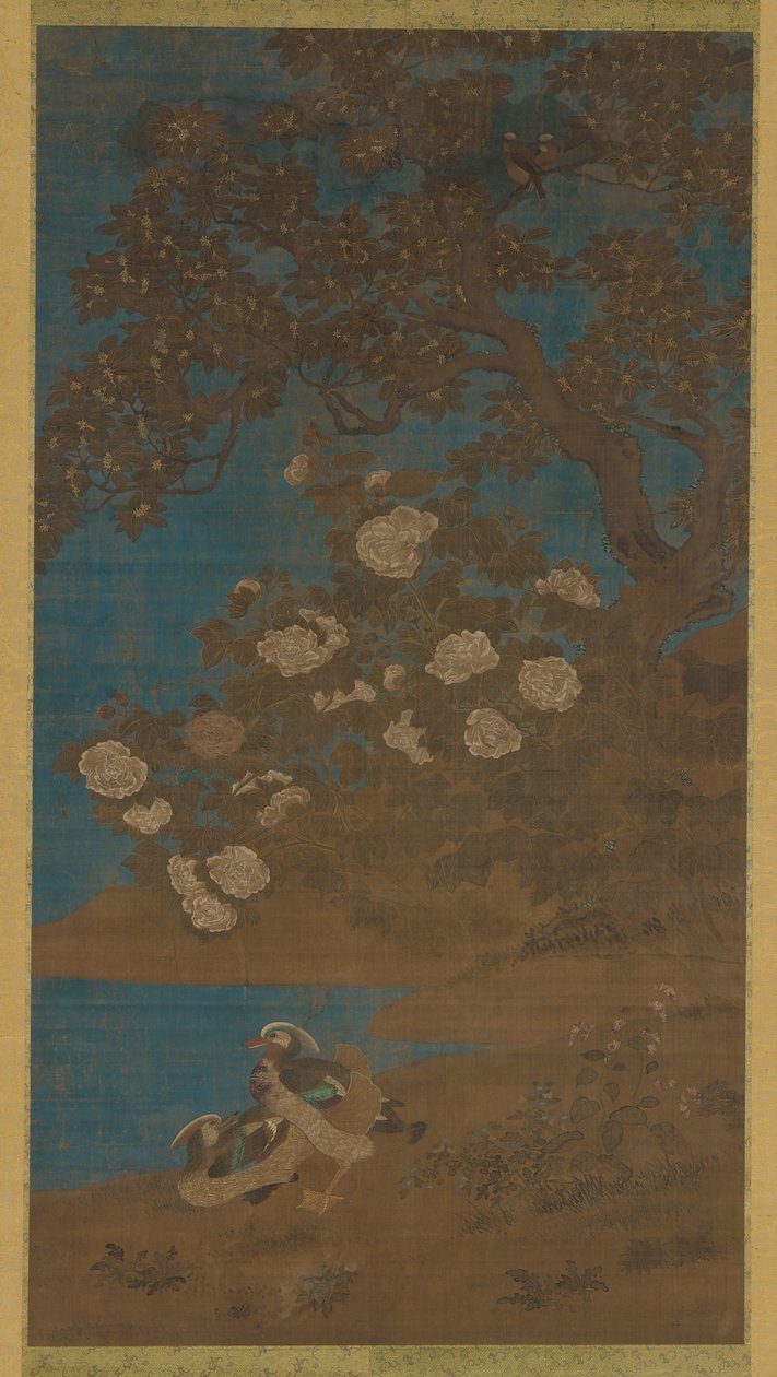 Patos mandarines y flores, dinastía Ming o Qing, siglo XVII de Unbekannt