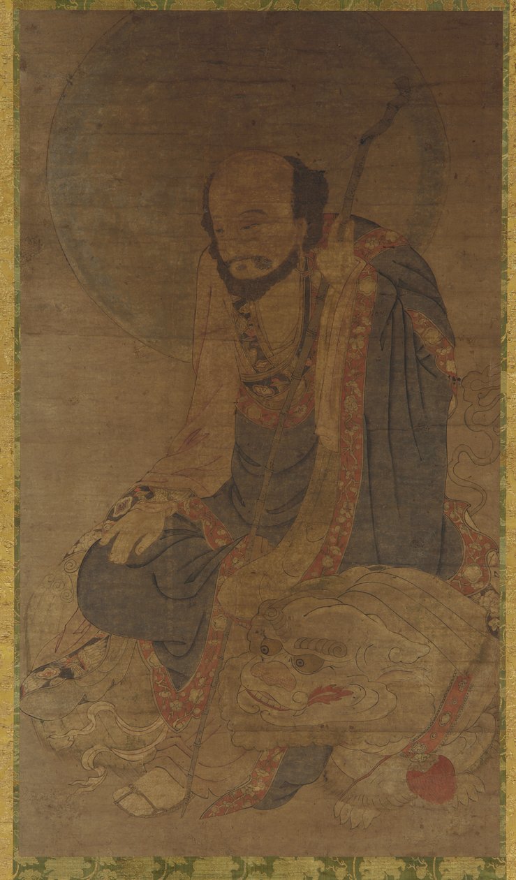 Manjusri y su león, dinastía Ming, 1368-1644 de Unbekannt