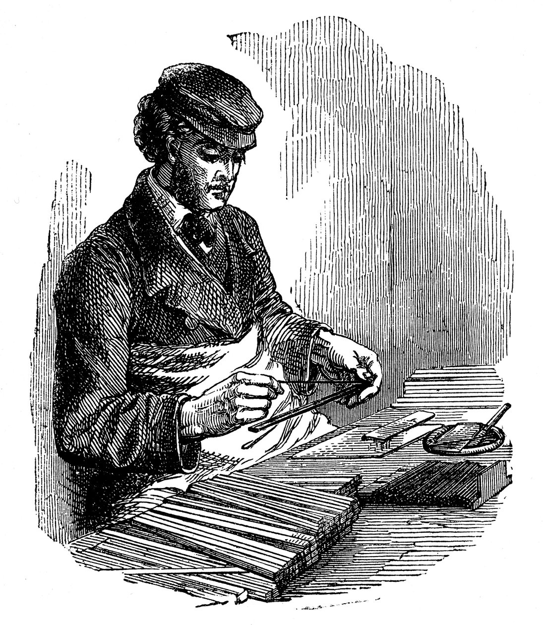 Fabricación de lápices, 1872 de Unbekannt