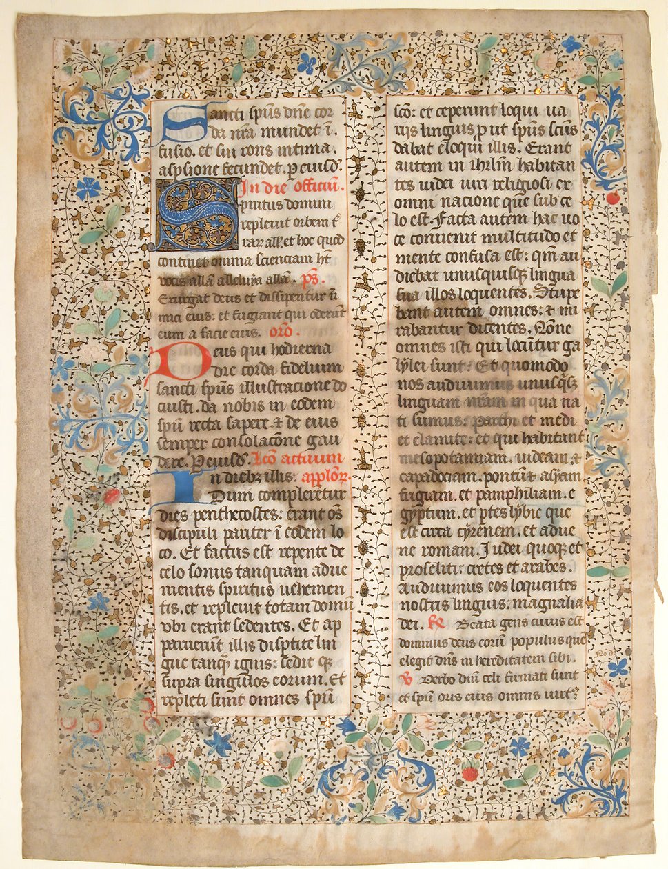 Hoja de manuscrito de un misal, mediados del siglo XV de Unbekannt