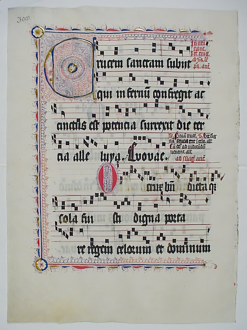 Hoja de manuscrito con inicial C, de un antifonario, alemán, segundo cuarto del siglo XV de Unbekannt
