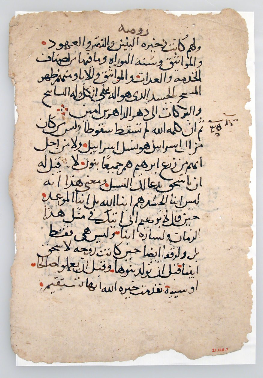 Hojas de manuscrito de un manuscrito árabe, siglo VI-XIV de Unbekannt