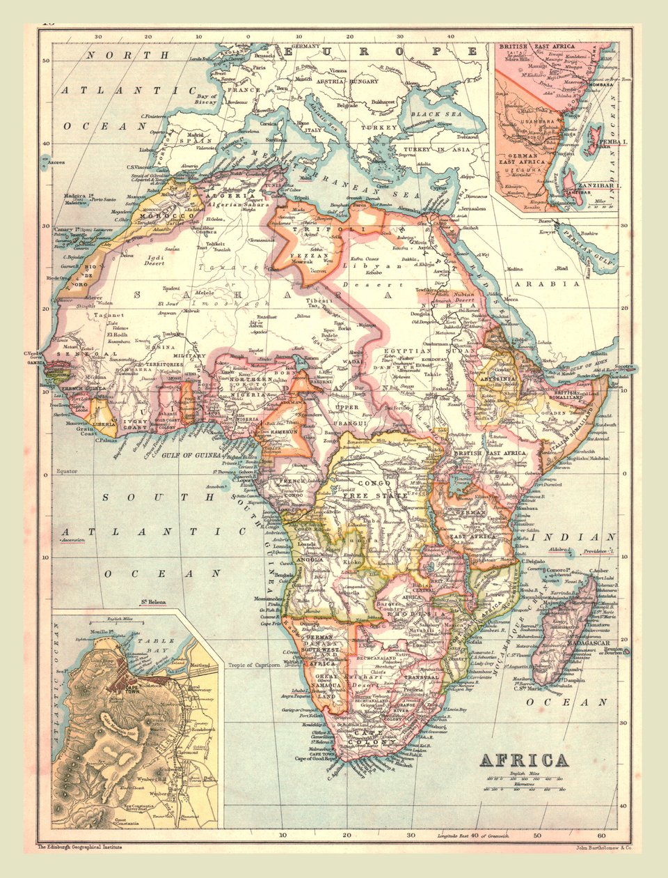 Mapa de África, 1902 de Unbekannt