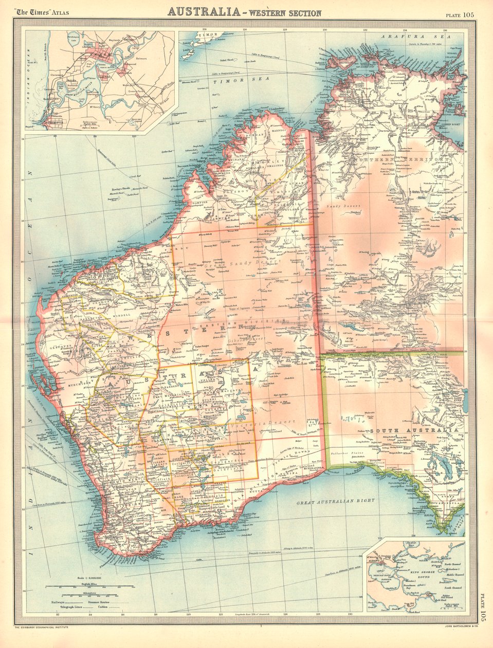 Mapa de Australia - Sección Occidental de Unbekannt