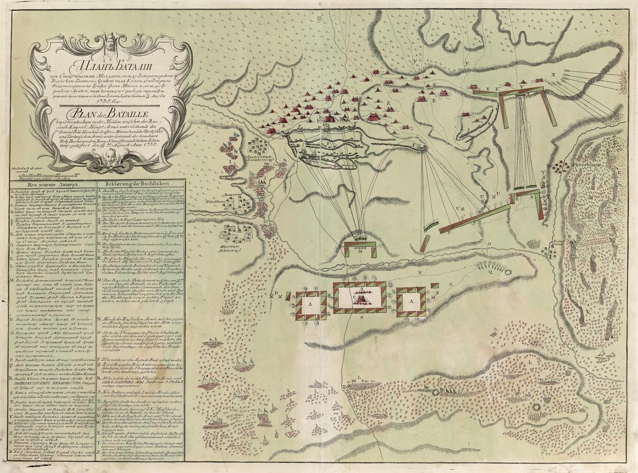 Mapa de la Batalla de Savuchny, 1739-1740 de Unbekannt