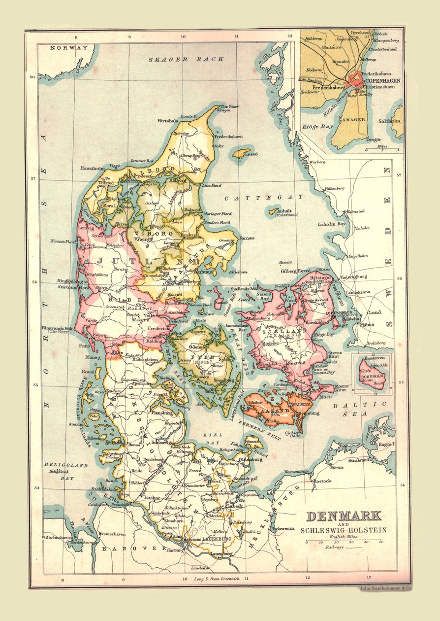 Mapa de Dinamarca de Unbekannt
