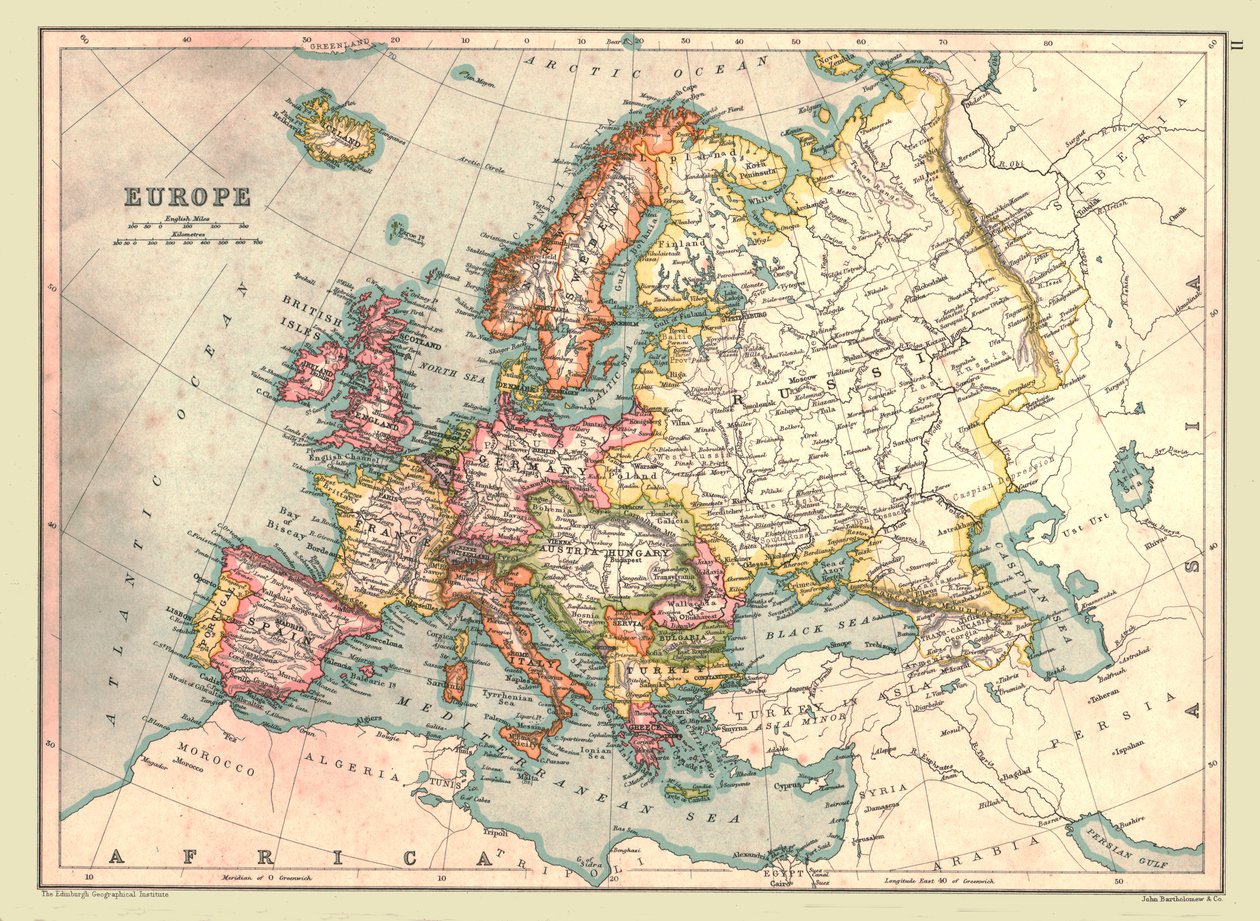 Mapa de Europa, 1902 de Unbekannt