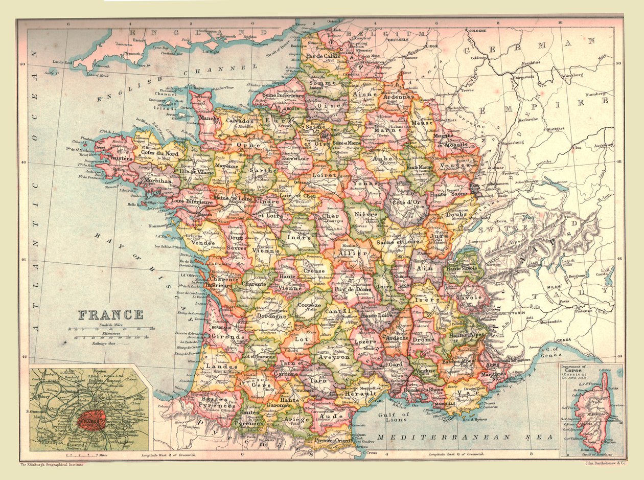 Mapa de Francia de Unbekannt