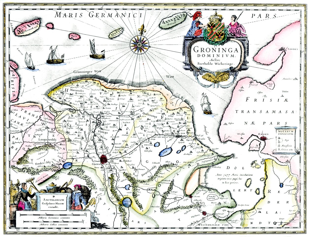 Mapa de Groningen, Países Bajos, siglo XVII de Unbekannt